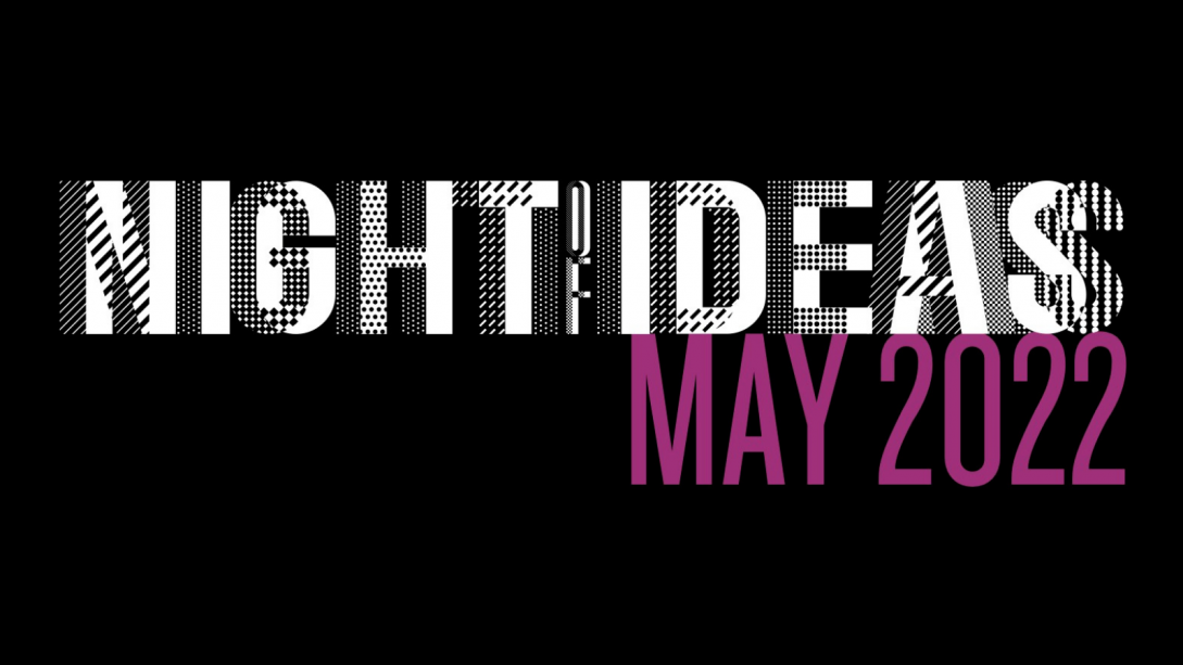 Black banner with words "Night of Ideas" in white.
