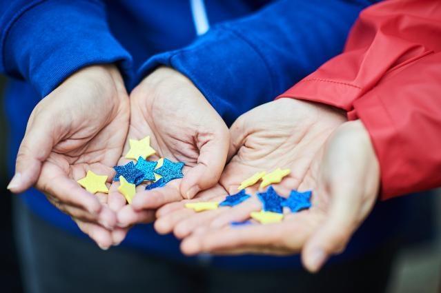 EU stars in the palm of hand