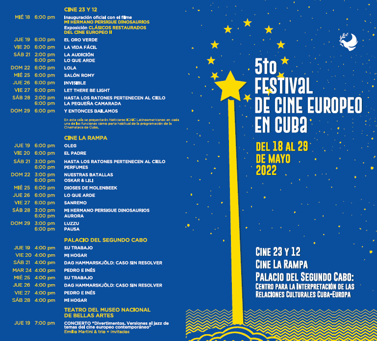 ortada de Programa 5to Festival de Cine Europeo en Cuba
