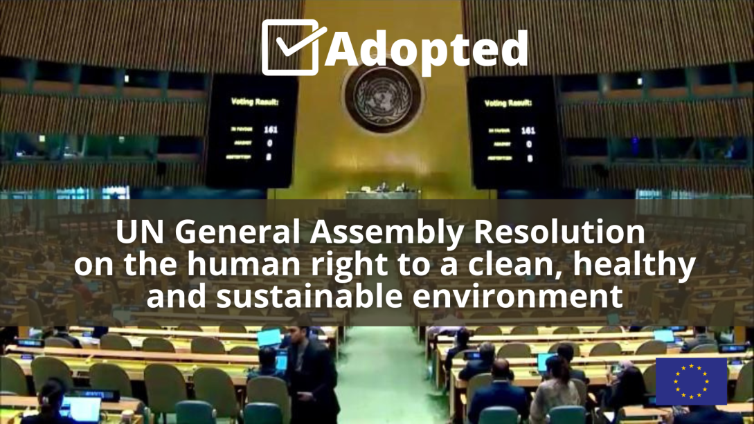 EU Explanation of Vote: UNGA Resolution on the Right to a healthy environment for all