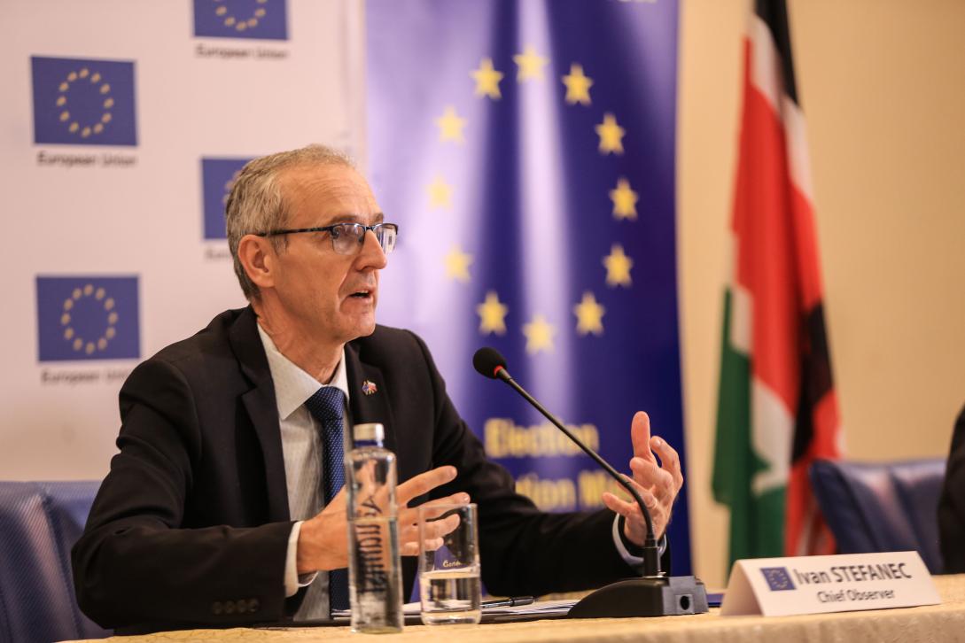 Ivan Štefanec, Chief Observer of the EU EOM Kenya 2022, at opening press conference Nairobi 16 July