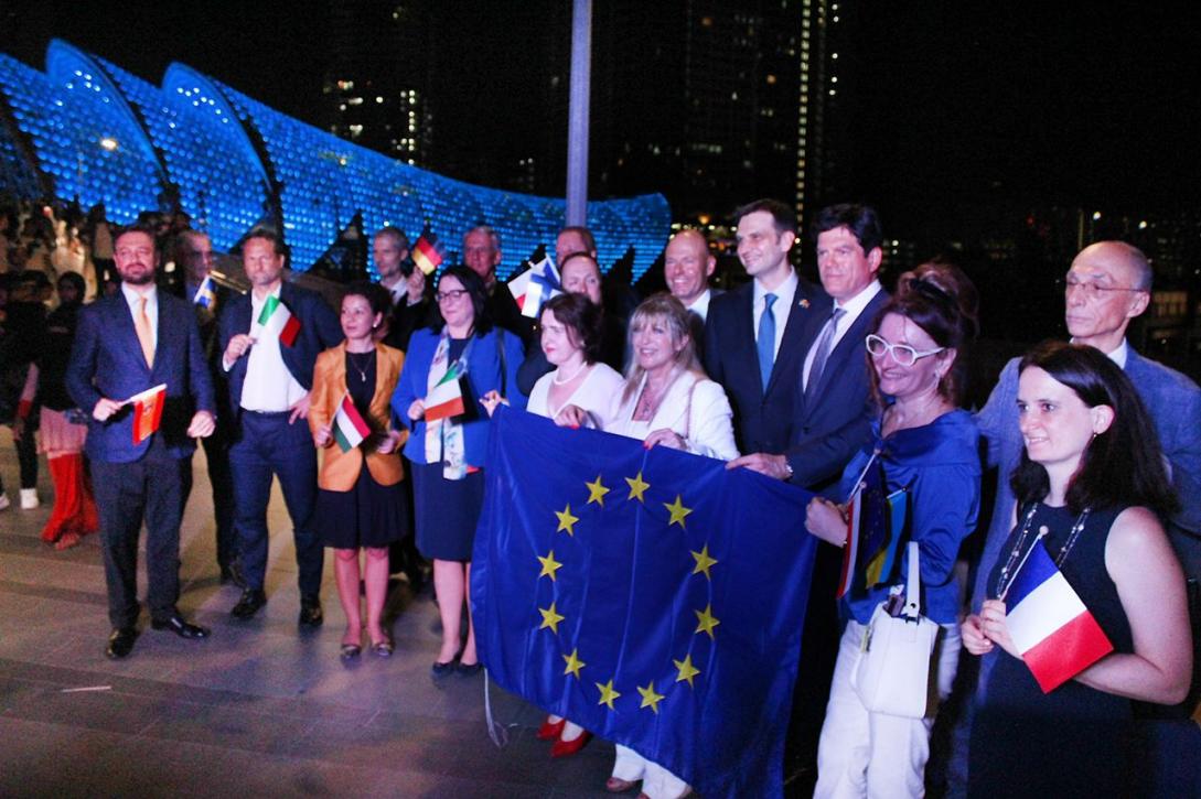 Saloma Bridge group photo ambassadors Europe Day Kuala Lumpur Malaysia 2022