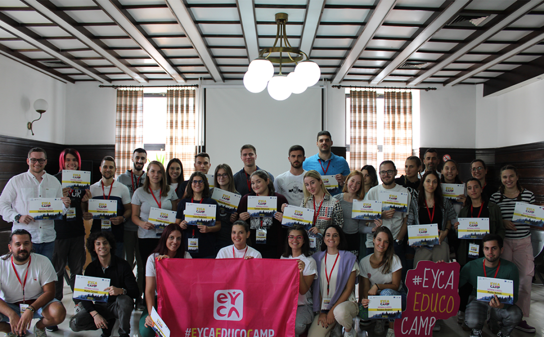 Family photo from the EYCA Educo camp in Andrijevica