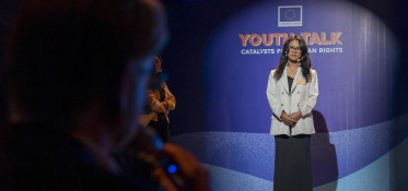 Soniya Sanam Tamang on the stage.