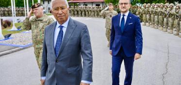 The President of the European Council, António Costa address visits EUFOR in Sarajevo, BiH.