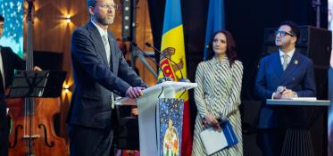 EU Ambassador Janis Mazeiks delivering speech 