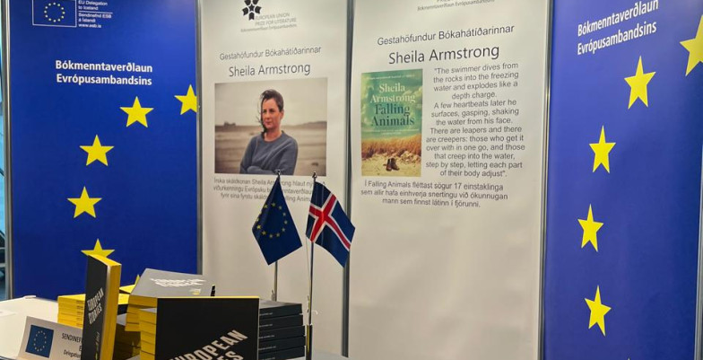 Book fair stand in Harpa