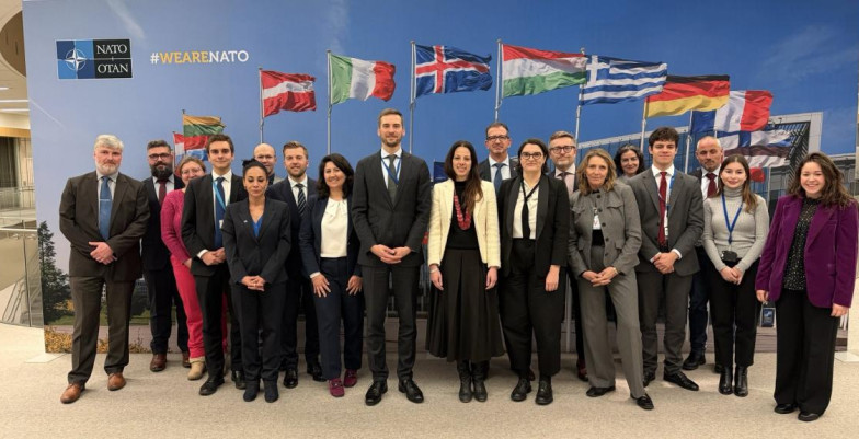 Group photo of 25 cyber dialogue participants. 