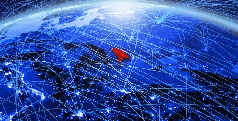 Globe concept image with Moldova highlighted.