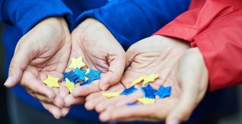 EU stars in the palm of hand