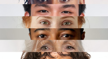 A mosaic composed of eyes