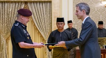 Ambassador Rafael presenting credentials to the King