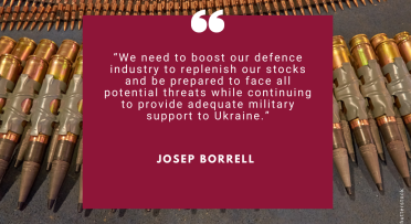 HRVP quote with artillery ammunition in the background