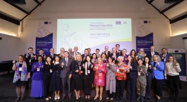 Group picture with ambassadors and speakers on International Women's Day