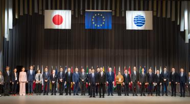 Commissioner Sefcovic, Japan State Minister Koga and EU Ambassadors at 2025 Osaka Expo
