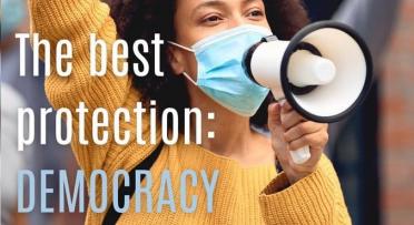 Visual on youth defending democracy
