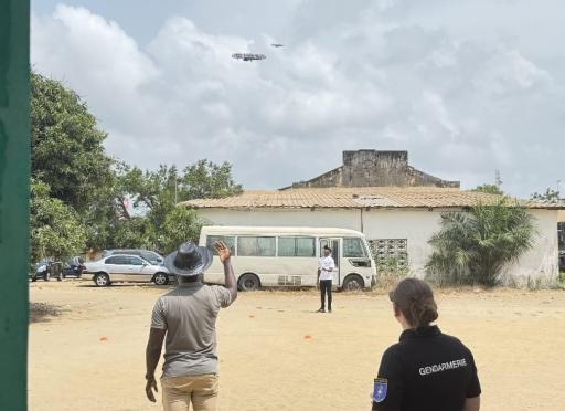 People training with a drone. 