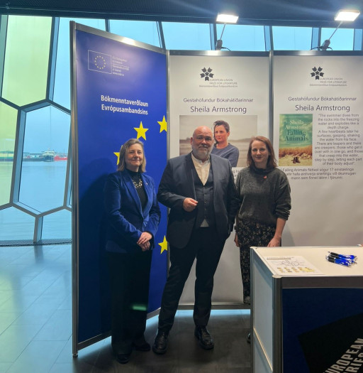 EU Ambassador Clara Ganslandt with the Minister of Culture Logi Einarsson and Sheila Armstrong.