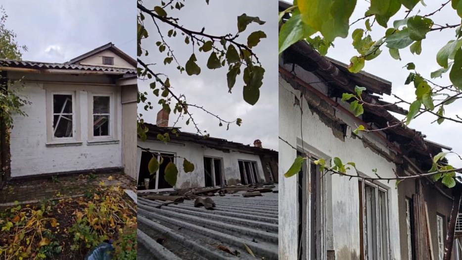 House bombed out in Pokrovsk.