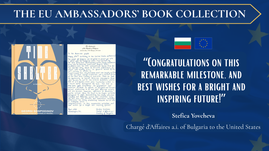 Book cover and letter from Bulgarian Ambassador to US