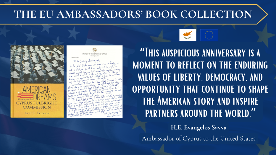 Book cover and letter from Cyprus Ambassador to US