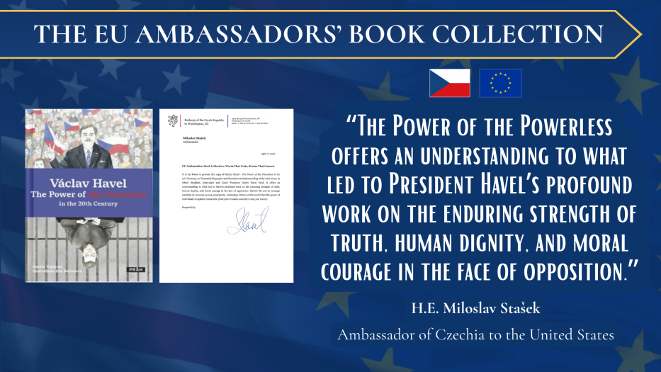 Book cover and letter from Czech Ambassador to US