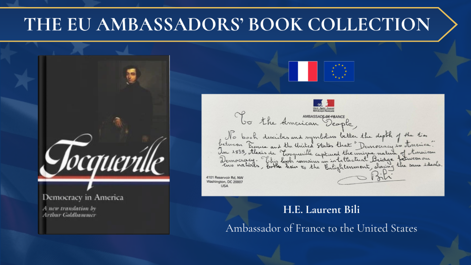 Book cover and letter from French Ambassador to US