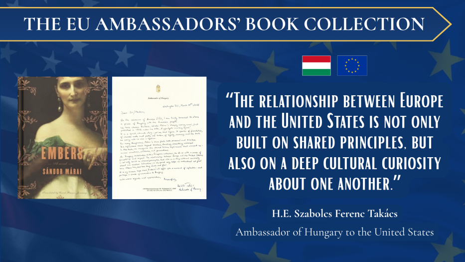 Book cover and letter from Hungarian Ambassador to US