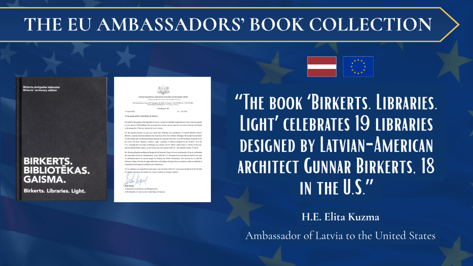 Book cover and letter from Latvian Ambassador to US