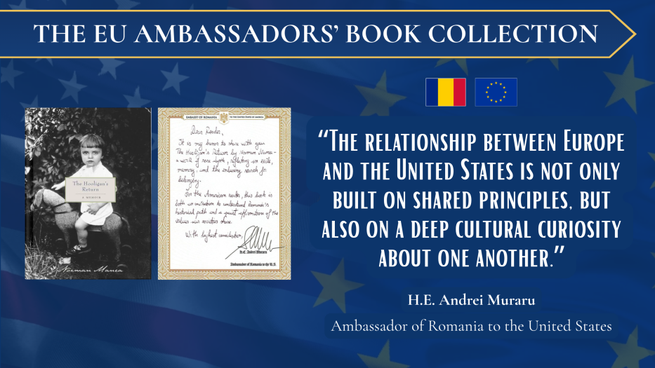 Book cover and letter from Romanian Ambassador to US