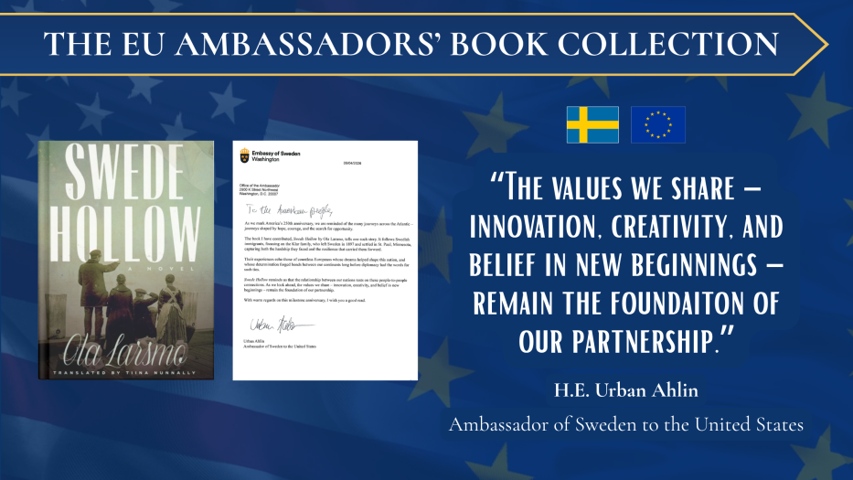 Book cover and letter from Swedish Ambassador to US