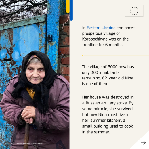 Homeless old woman, Ukraine