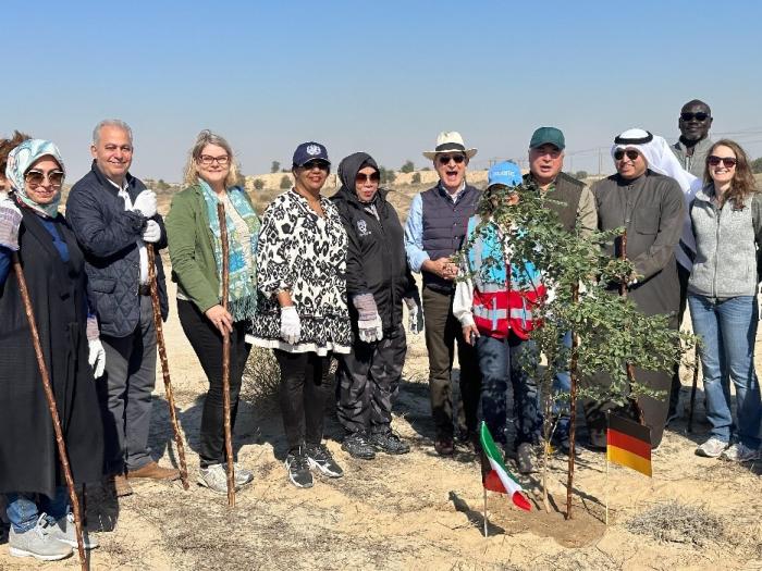 EU Ambassador Anne Koistinen with Ambassadors and representatives of other diplomatic missions that participated in the tree planting exercise.