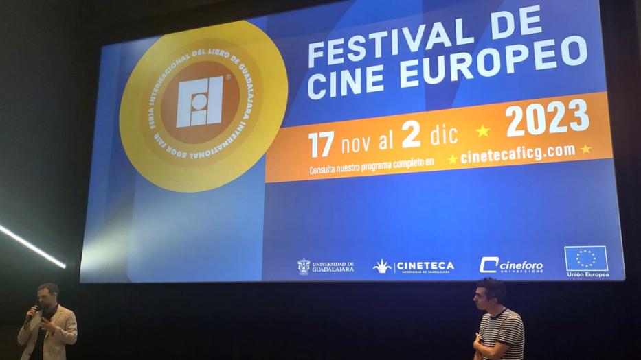 Banner image advertising the European Film Festival at FIL. 
