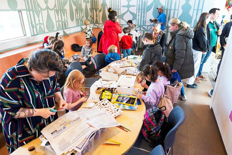 picture of a crafting station for children
