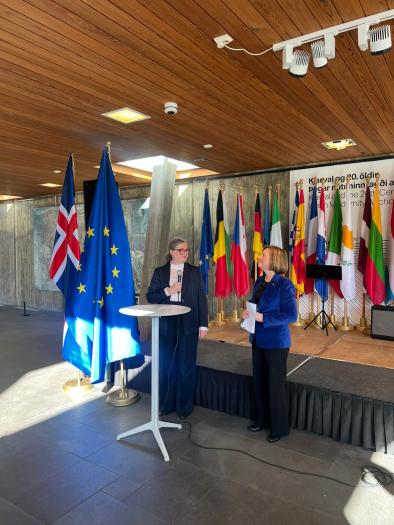 two women giving speeches
