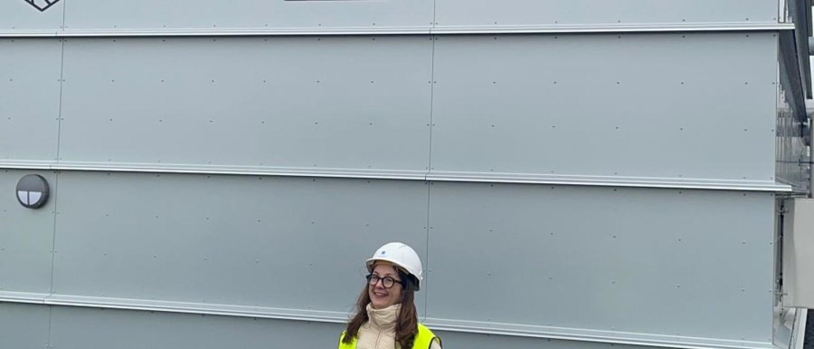Woman in a bright jacket