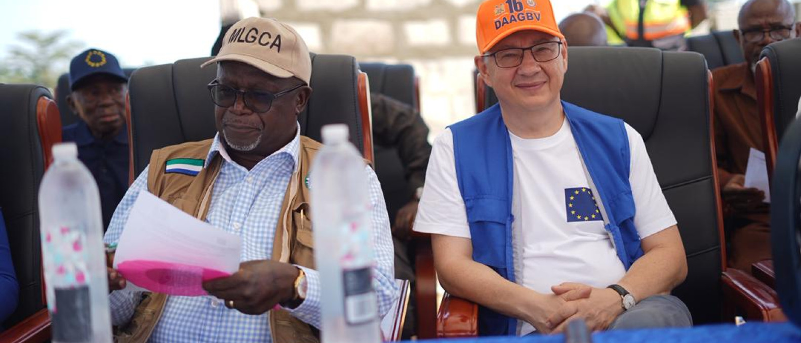 (L-R) Local Government Minister, Tamba Lamina and Ambassador Jankowski at the project lauch in Bo