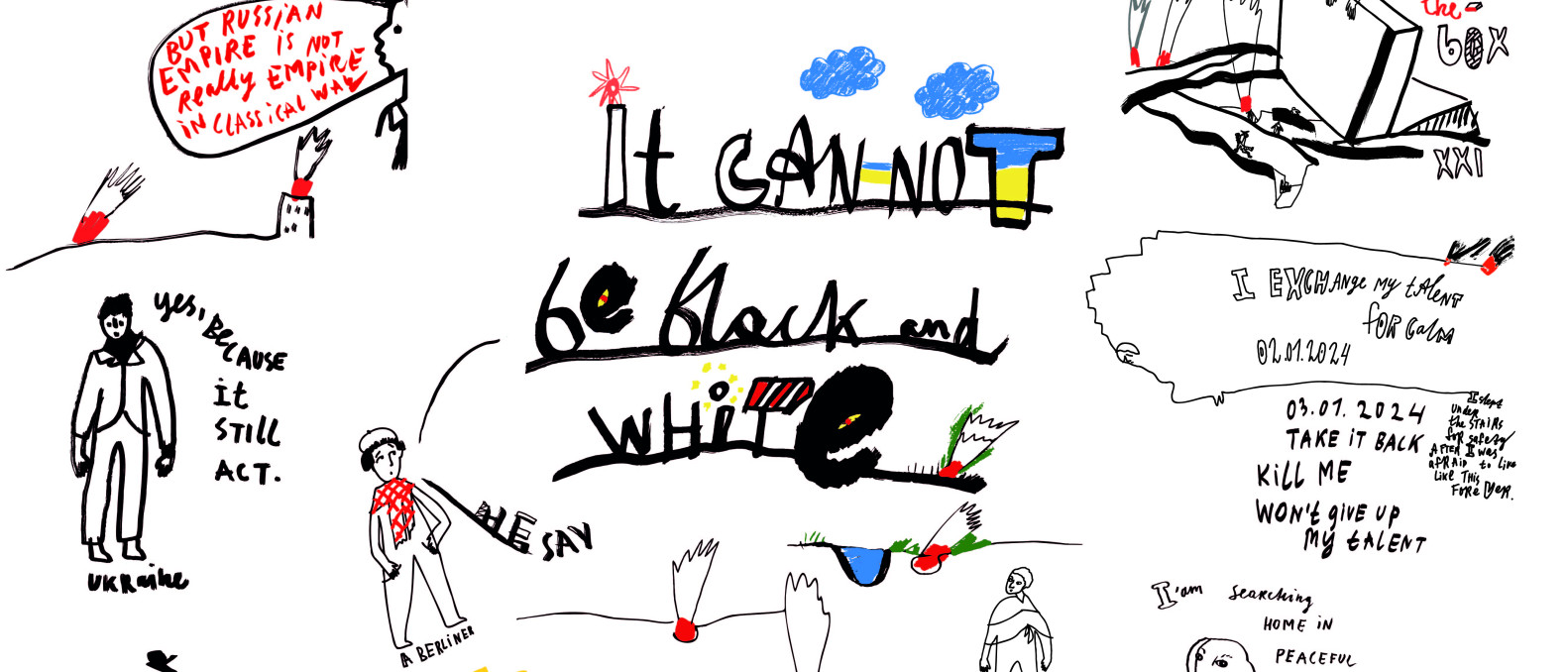 Observing the War exhibition poster 2024