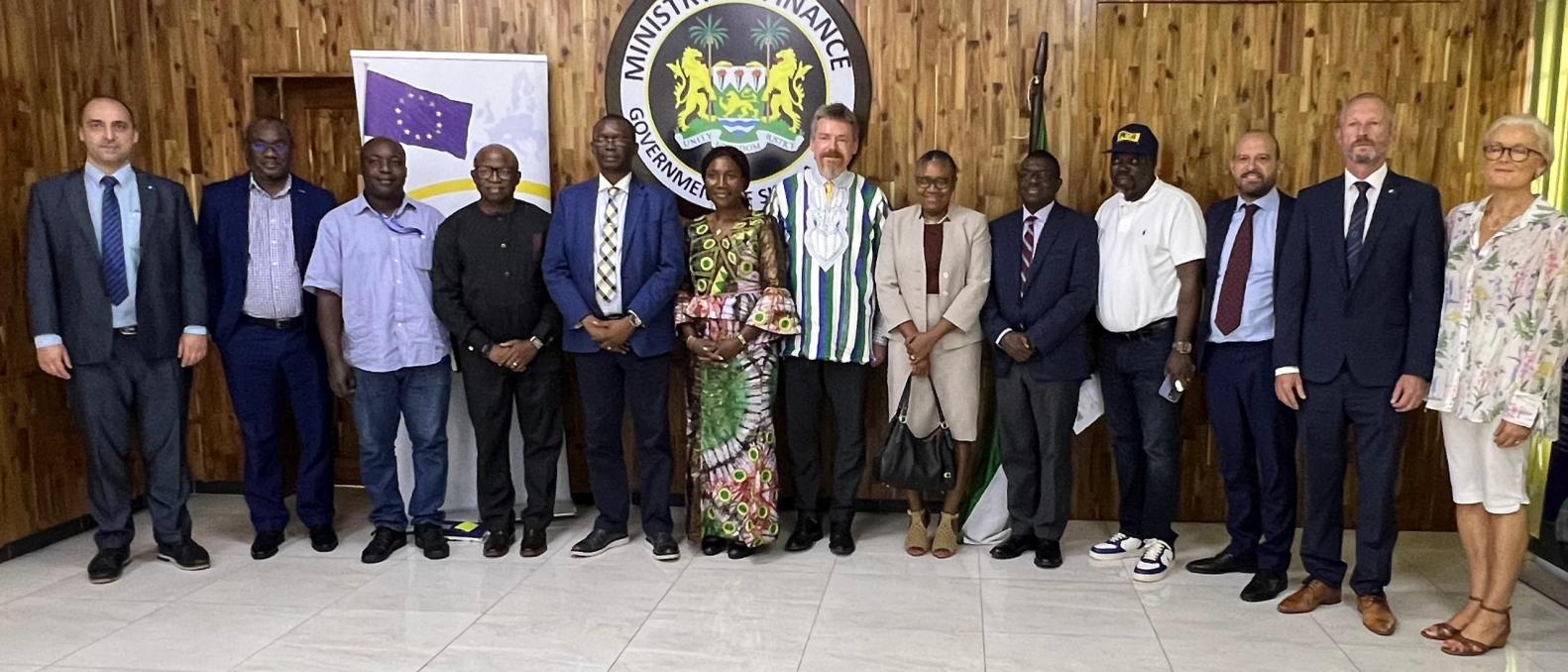Officials of the Ministry of Finance and the EU Delegation team pose for the camera