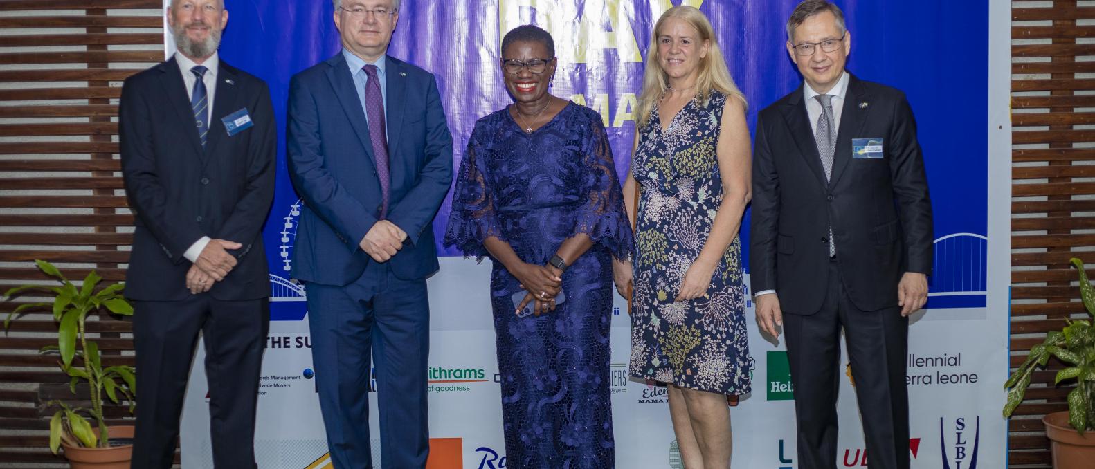 EU Delegation Team with the Mayor of Freetown, Yvonne Aki-Sawyer