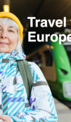 Travel To Europe: person in front of a train holding a passport