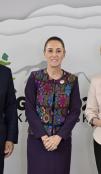 António Costa, Claudia Sheinbaum y Ursula Von der Leyen de izquierda a derecha