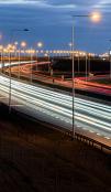 Night View of Busy Freeway in Wrocław, Poland