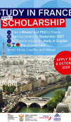 Poster for France-South Africa Scholarship Programme