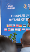 Journalist Jeff Koinange gives a talk to Delegation Kenya Staff
