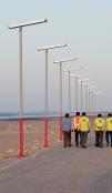 More than 200 new solar-powered street lights were installed along the pavements lining the three kilometre road leading to the Batalaale beach a