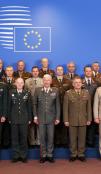 A group photo of 30 men in uniform, high ranking. 