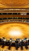 Round meeting room at the European Convention Centre in Luxembourg