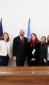 staff of the delegation with the president of the EU Council